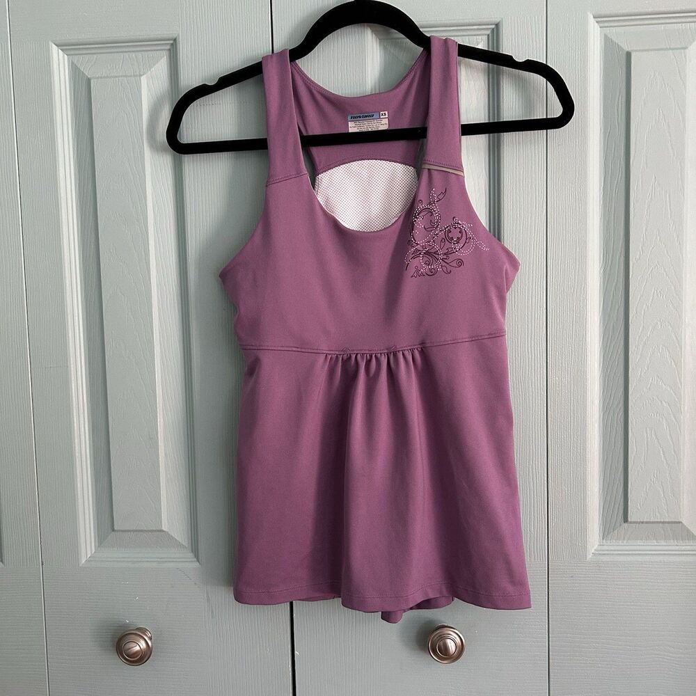 Novara Womens Purple Athletic Biking Tank Top XS Workout‎
